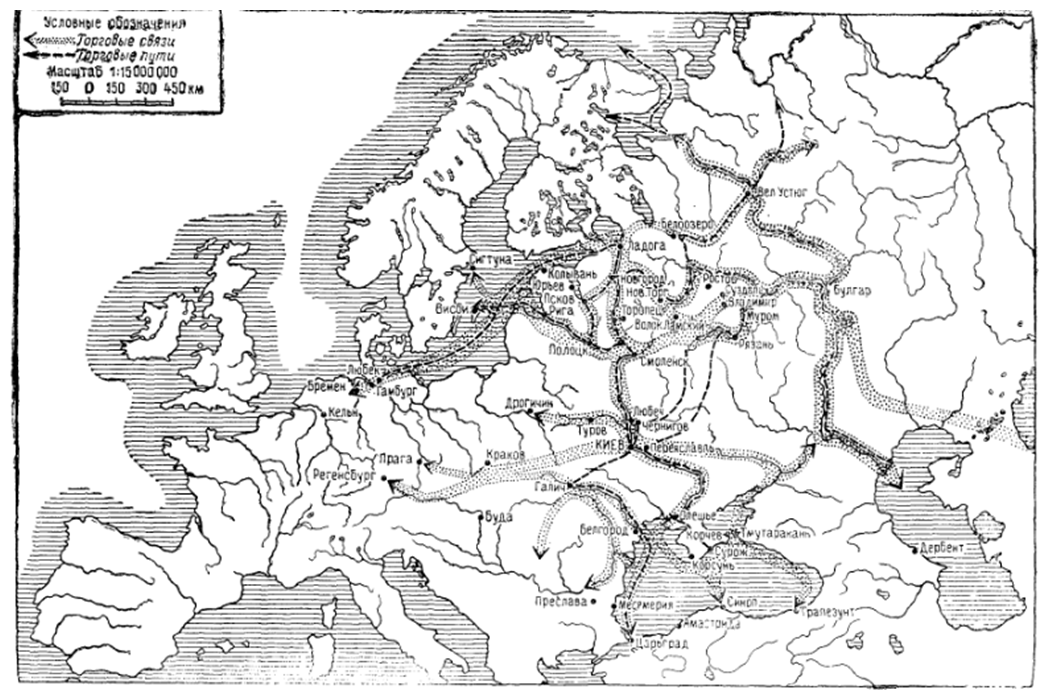 Карта торговых путей древней руси