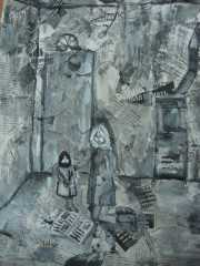 «В Ленинграде после бомбёжки» Кожанова Ульяна 13 лет Победитель в номинации «Интересная техника исполнения»