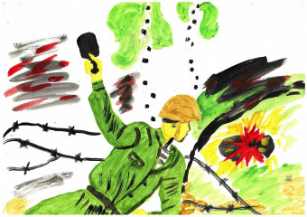 6.	«Шел солдат, слуга Отчизны, Шел солдат во имя  жизни…» Астафьева Кристина 7 лет