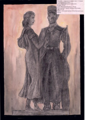 «Памятник учащимся школ г. Тюмени, не вернувшимся с войны» Заводская Карина 14 лет Победитель в номинации «Интересная техника исполнения»