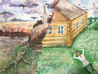 «Память на крыльях журавлей» Казаков Герман 12 лет 1 место в средней группе